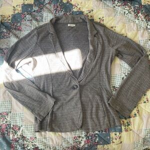 Caslon cardigan size medium grey and black stripes